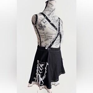 tripp nyc lolita suspender chain lace trim skirt punk goth emo size XS
